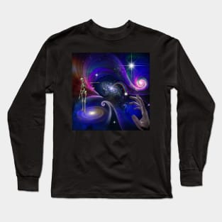 Skeletal Figures in Cosmos Long Sleeve T-Shirt